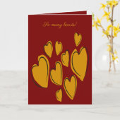 Cute Hearts Hand Drawn Yellow Romantic Doodle Kaart (Gele Bloem)