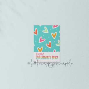 Cute Hearts Happy Valentine Day Card Kaart