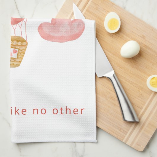 Cute Hearts Hot Air Ballon Valentijns Theedoek (Quarter Fold)