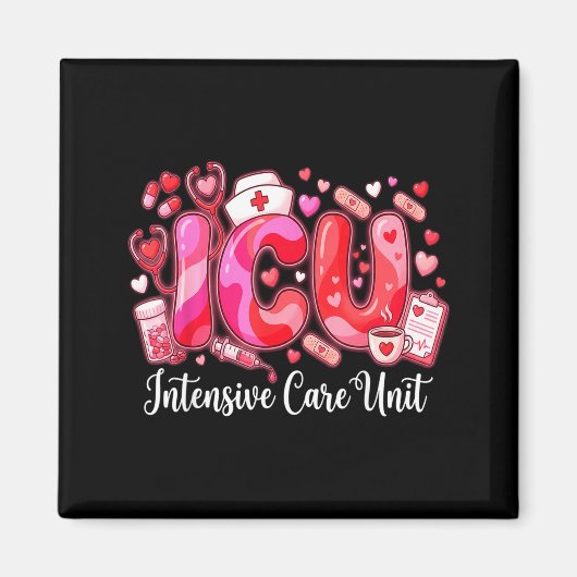 Cute Hearts Icu Valentine Nurse Valentines Day Shi Magneet (Voorkant)