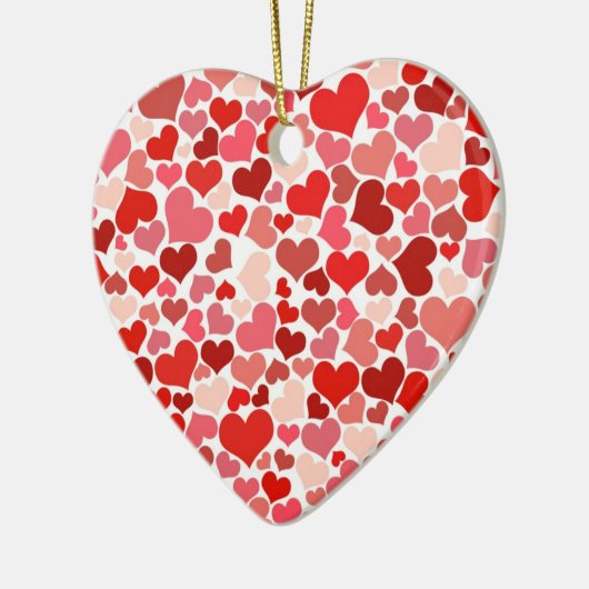 Cute Hearts Keramisch Ornament (Links)