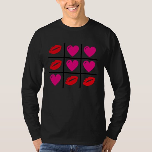 Cute Hearts & Kisses Valentines Day Romance Valent T-shirt (Voorkant)