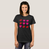 Cute Hearts & Kisses Valentines Day Romance Valent T-shirt (Voorkant volledig)