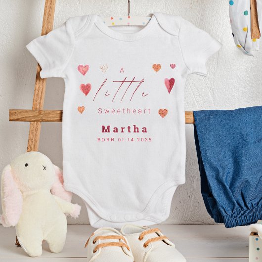 Cute Hearts Little Sweetheart Nieuwgeboren Meisje Romper