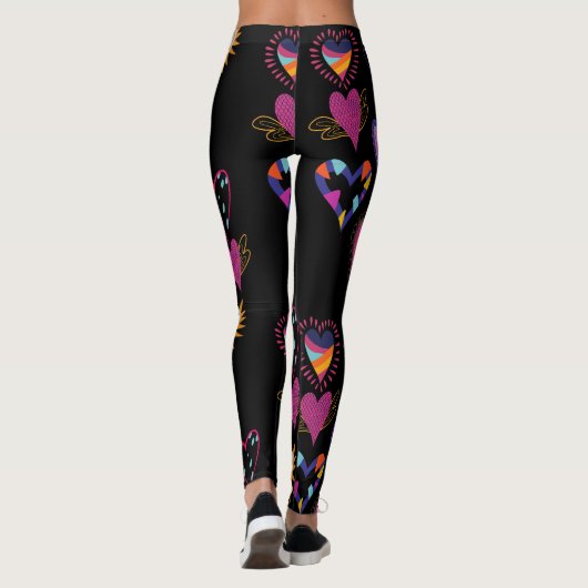 Cute hearts love , jarig leggings (Achterkant)