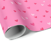 Cute Hearts Love Valentijnsdag Patroon Cadeaupapier (Rol Hoek)