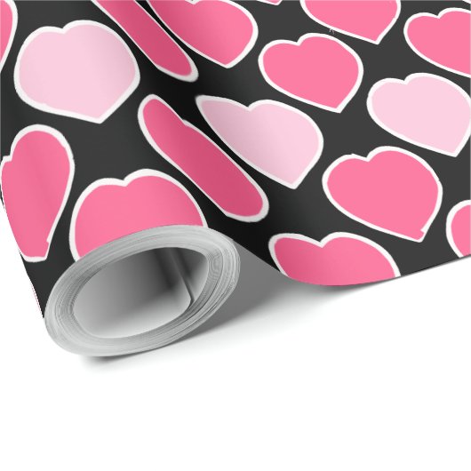 Cute Hearts Love Valentijnsdag Pattern Cadeaupapier (Rol Hoek)