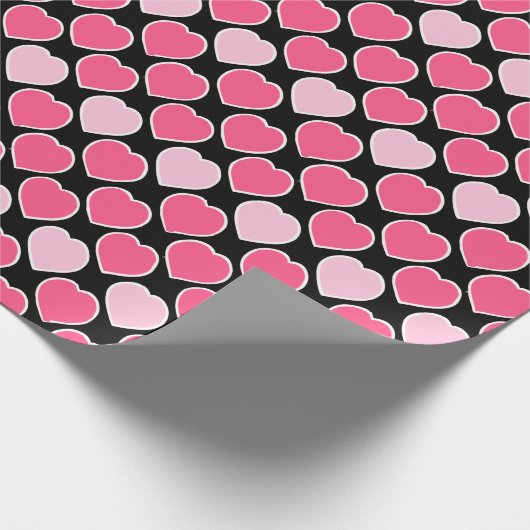 Cute Hearts Love Valentijnsdag Pattern Cadeaupapier (Hoek)