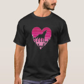 Cute Hearts Love Wolf Animals Valentines Day Wolf T-shirt (Voorkant)