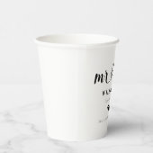 Cute Hearts Mr & Mrs Wedding Verloving Papieren Bekers (Rechts)