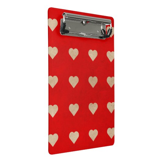 Cute Hearts on Red Background iPhone / iPad case Mini Klembord (Schuin)