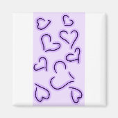 Cute Hearts Paars Magneet (Voorkant)
