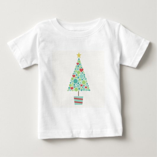 Cute hearts pastel moderne kerstboom (Voorkant)