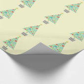 Cute hearts pastel moderne kerstboom cadeaupapier (Hoek)