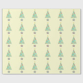 Cute hearts pastel moderne kerstboom cadeaupapier (Vlak)