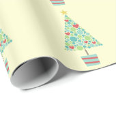 Cute hearts pastel moderne kerstboom cadeaupapier (Rol Hoek)