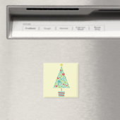 Cute hearts pastel moderne kerstboom magneet (Insitu (Vaatwasser))
