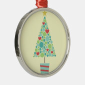 Cute hearts pastel moderne kerstboom metalen ornament (Rechts)