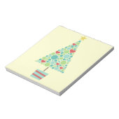 Cute hearts pastel moderne kerstboom notitieblok (Linkerzijde)