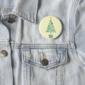Cute hearts pastel moderne kerstboom ronde button 5,7 cm (In situ)