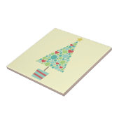 Cute hearts pastel moderne kerstboom tegeltje (Zijkant)