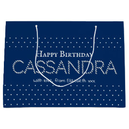 Cute Hearts Patroon Elegante Navy Blauwe  Groot Cadeauzakje