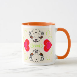 Cute Hearts Patroon Mok
