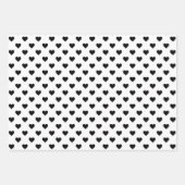 Cute Hearts Pattern Black and White Inpakpapier Vel (Voorkant 3)