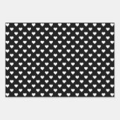 Cute Hearts Pattern Black and White Inpakpapier Vel (Voorkant 2)