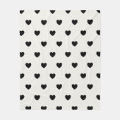 Cute Hearts Pattern in Chic Black en White Fleece Deken (Voorkant)