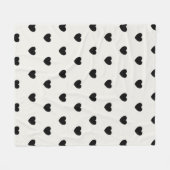 Cute Hearts Pattern in Chic Black en White Fleece Deken (Voorkant (Horizontaal))