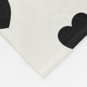 Cute Hearts Pattern in Chic Black en White Fleece Deken (Hoek)