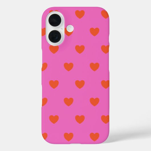 Cute Hearts Pattern in Roze en Rood Case-Mate iPhone Case (Achterkant)