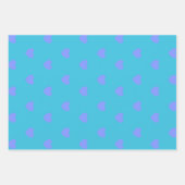 Cute Hearts Pattern in Turquoise Blue en Paars Inpakpapier Vel (Voorkant)