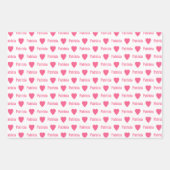 Cute Hearts Pattern Individually Personalized  Inpakpapier Vel (Voorkant 3)
