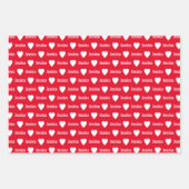 Cute Hearts Pattern Individually Personalized  Inpakpapier Vel (Voorkant 2)
