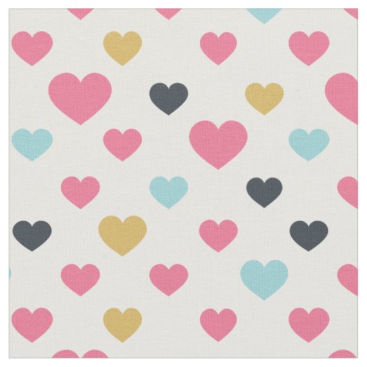 Cute Hearts Pattern Kinder Valentijn Stof (Close Up)