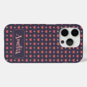 Cute Hearts Pattern Personalized Text  Case-Mate iPhone Case (Achterkant (horizontaal))