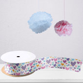 Cute Hearts Pattern Satijnen Lint