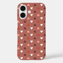 Cute Hearts Pattern – Soft Love Aesthetic iPhone 16 Hoesje