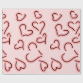 Cute Hearts Red Cadeaupapier (Vlak)