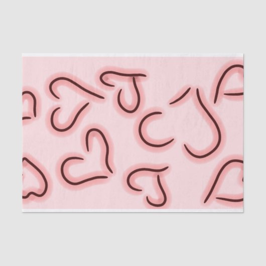 Cute Hearts Red Tissuepapier (Voorkant)