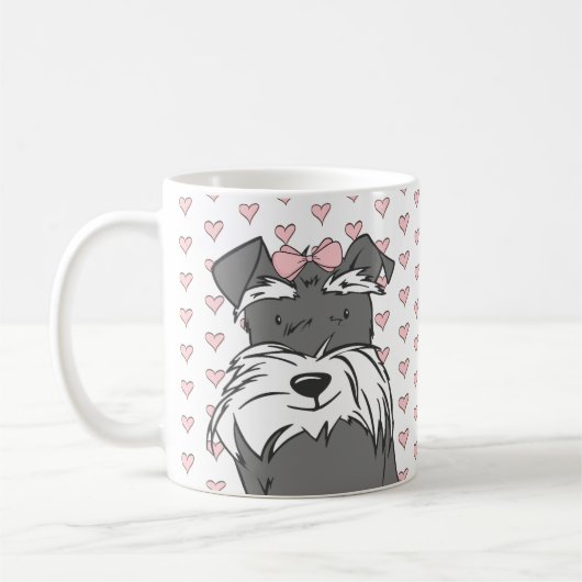 Cute Hearts Schnauzer Koffiemok (Links)