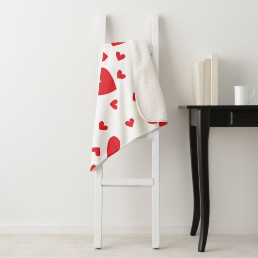 Cute Hearts Sherpa Deken (In situ)