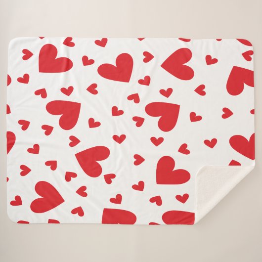 Cute Hearts Sherpa Deken (Voorkant (horizontaal))