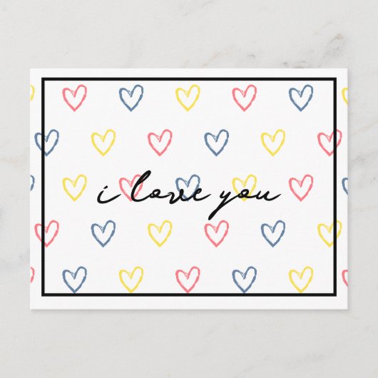 Cute Hearts Stijl 1 Briefkaart (Voorkant)
