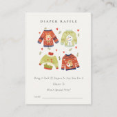 Cute Hearts Ugly Sweater Diaper Raffle Baby shower Informatiekaartje (Voorkant)