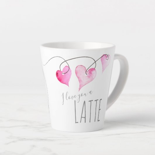 Cute Hearts Valentijnsdag Gift Coffee Lover Latte Mok (Rechterhoek)