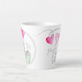 Cute Hearts Valentijnsdag Gift Coffee Lover Latte Mok (Voorkant)