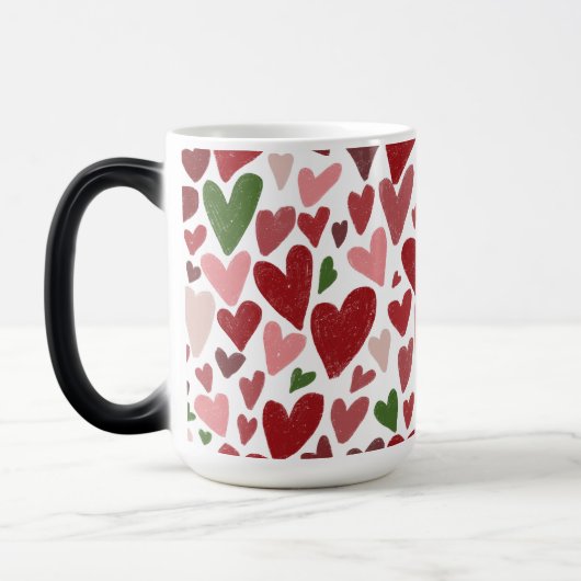 Cute hearts valentine's day Mug Magische Mok (Links)